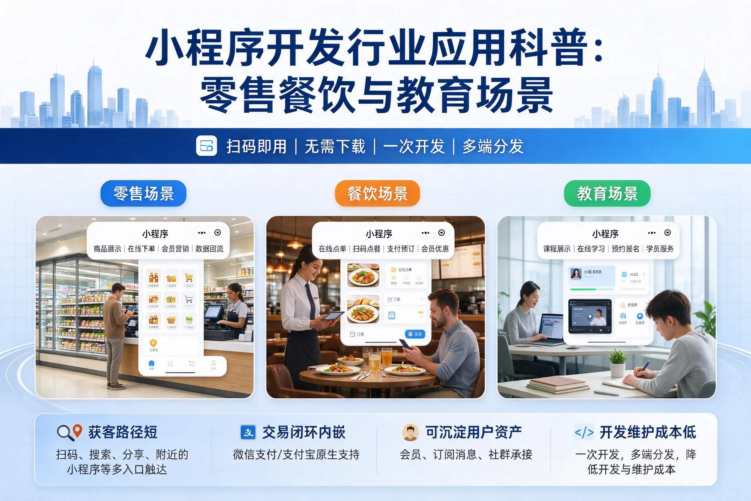 枣庄小程序开发行业应用科普:零售餐饮与教育场景