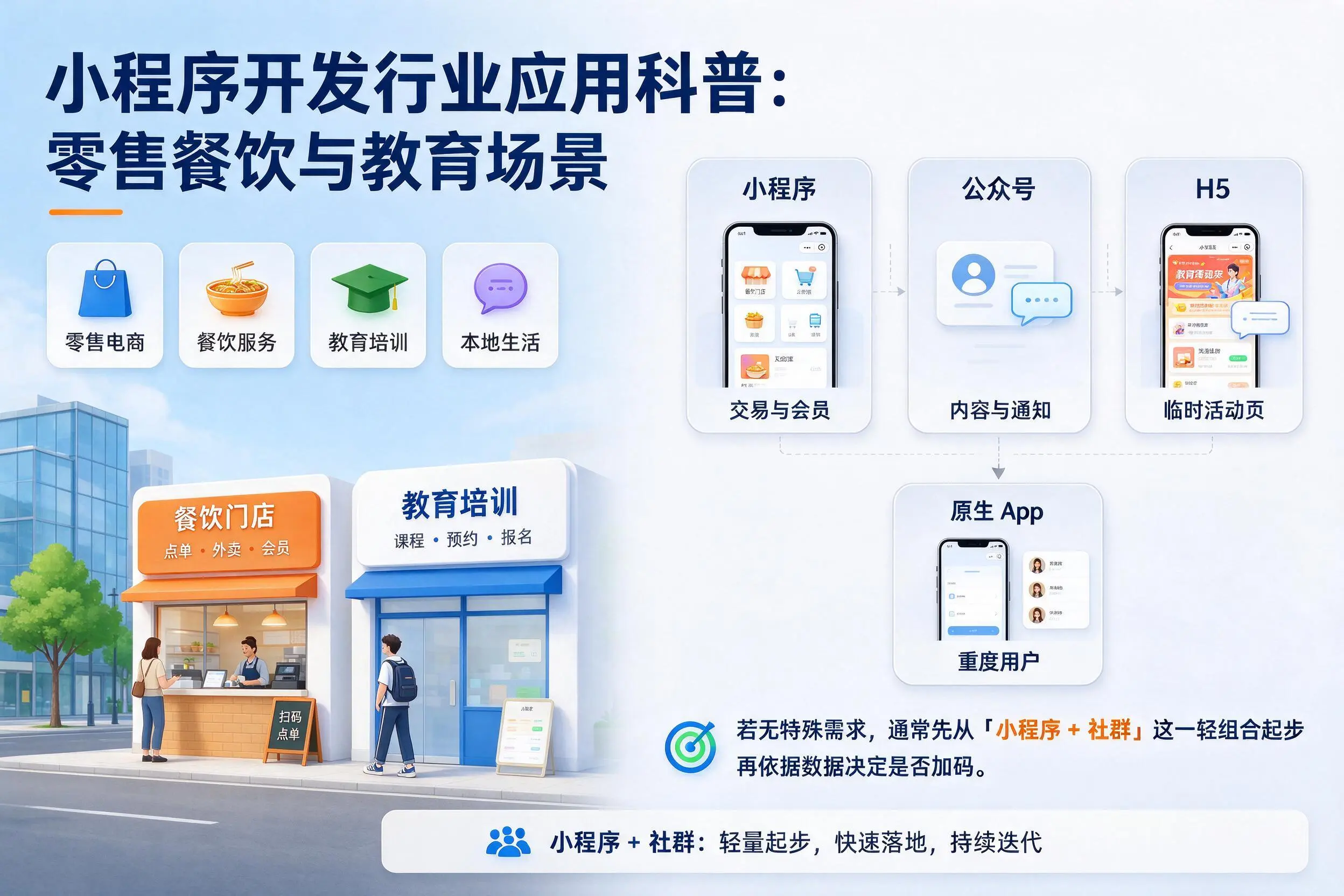 枣庄小程序开发行业应用科普:零售餐饮与教育场景