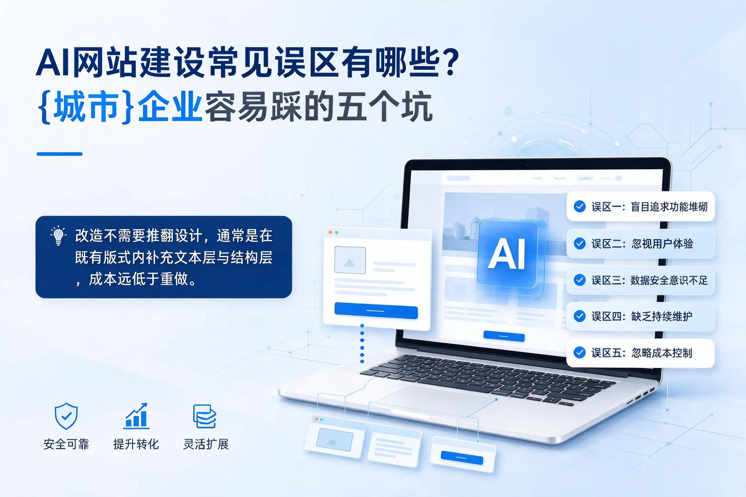AI网站建设常见误区有哪些？枣庄企业容易踩的五个坑