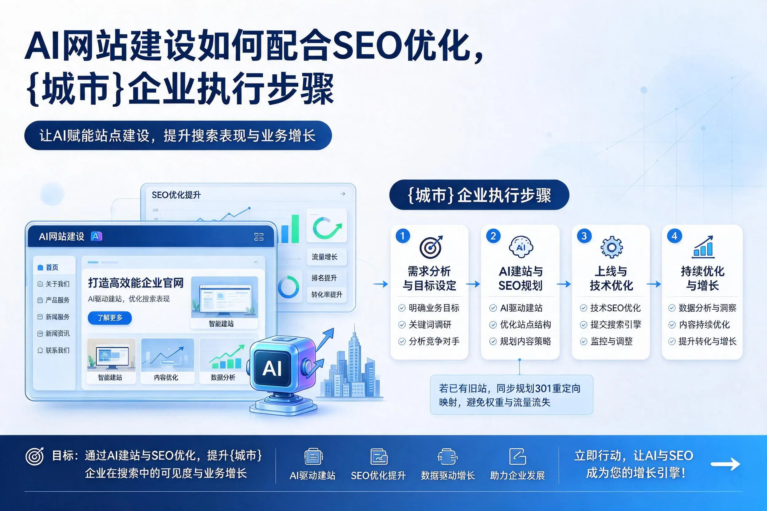 AI网站建设如何配合SEO优化，枣庄企业执行步骤